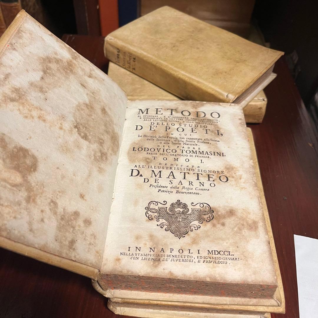 【最終値下げ】希少！ヴェラム装丁！1700年代のイタリア古書3冊セット