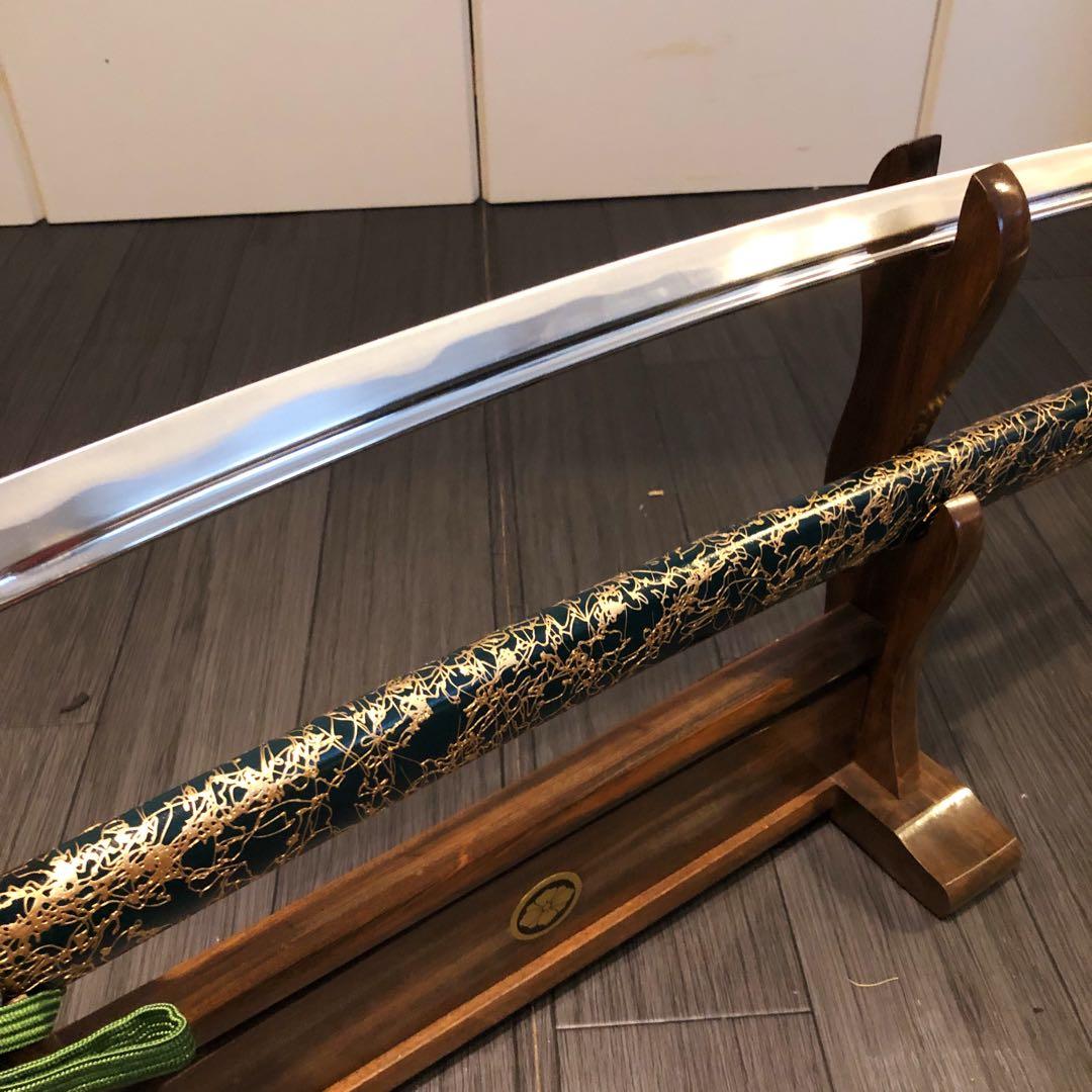 専用　高級模造刀　樋入り刀身　緑金拵え　亜合金刀身