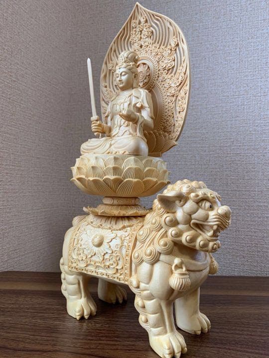 仏像　木彫　文殊、普賢菩薩像　檜木