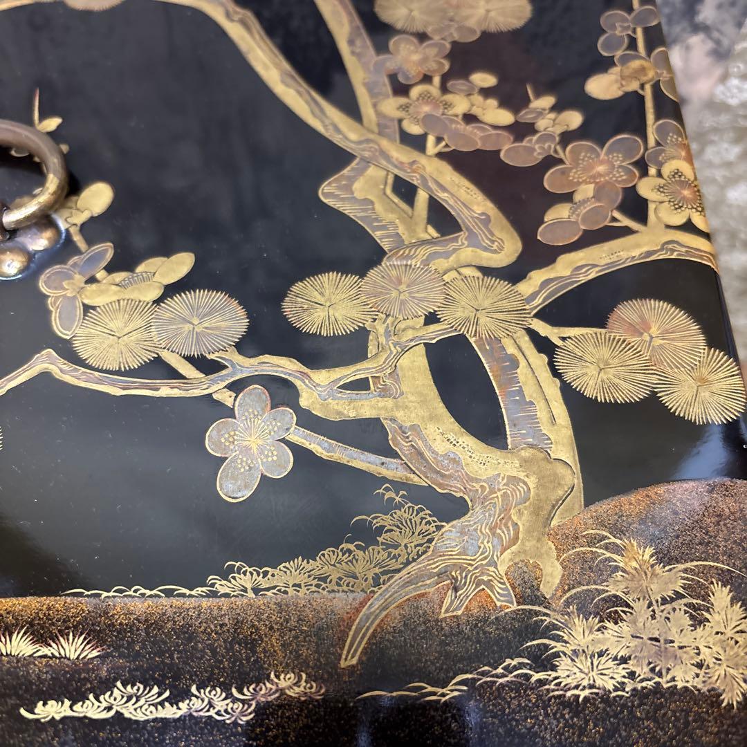 古美術 大名弁当 梅 　松 手提箱 漆器 時代物 稀少物