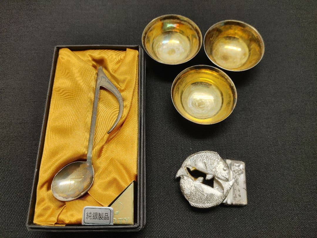 ☆ 純銀 SILVER ☆ 銀盃 銀杯 銀製品 他 ☆5点☆重量約108グラム