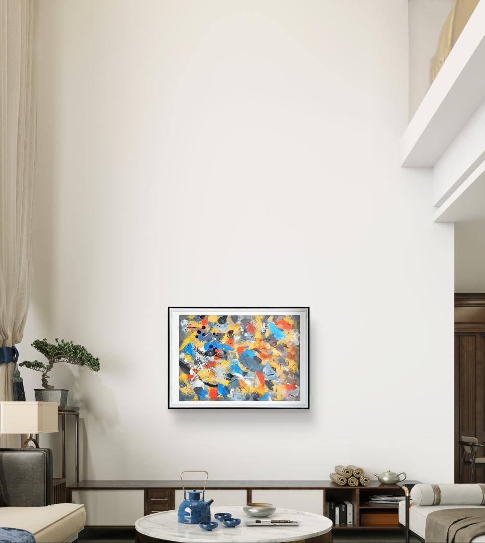【専用】ランダムウォーク/ 抽象画 額縁セット 63×46㎝ モダンアート