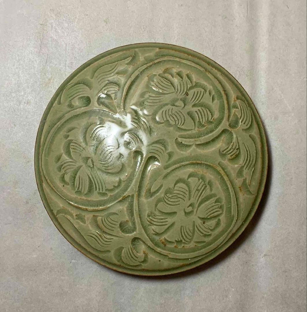 中国 刻草花図香合（印合)　f6230902