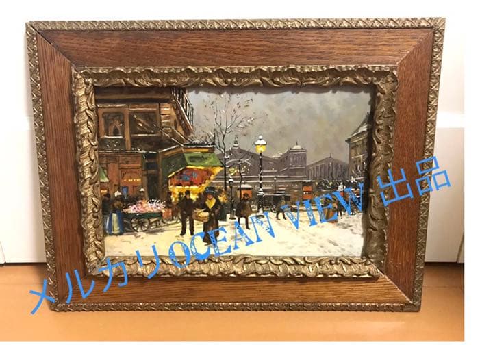 油絵原画『冬のParis』　一点物　フランス作品　　超希少❣️
