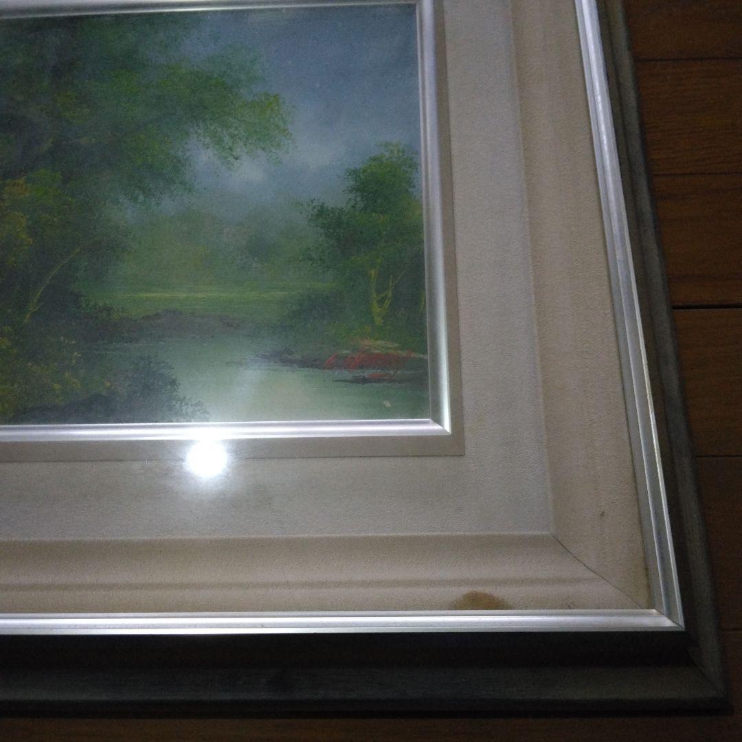 1382　S Harry　油絵　S・ハリー　風景画　絵画　林　川