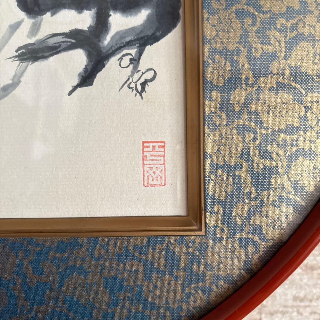 桜の枝 日本画 円形フレーム