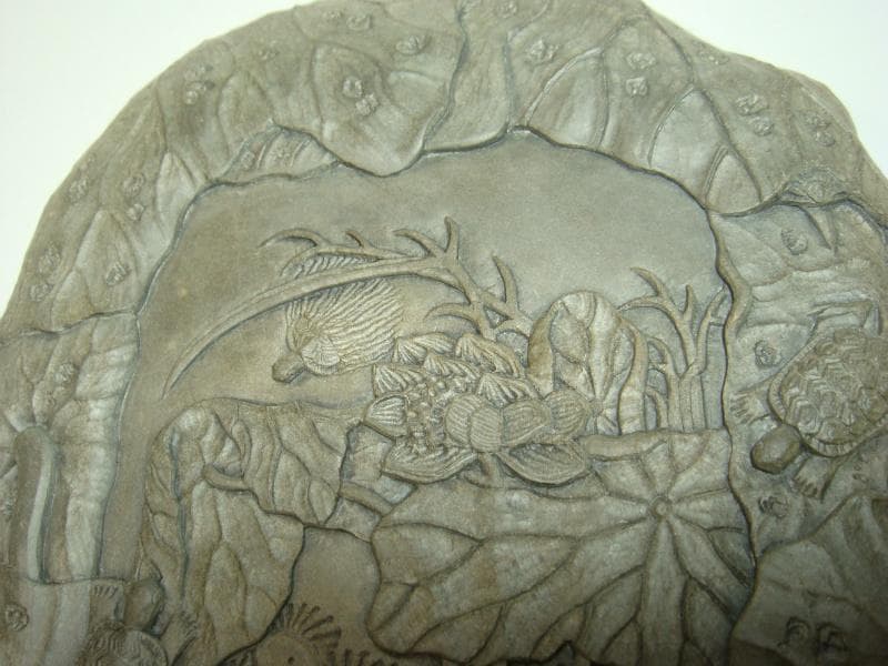 硯■端渓 亀 貝 蓮 書道道具 硯石 古玩 古美術 時代物 骨董品 希少！■