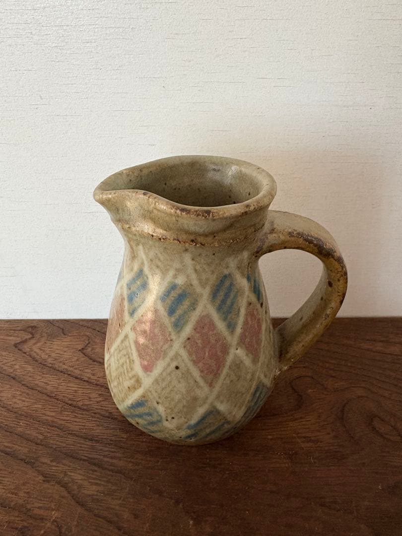 人間国宝　島岡達三　地釉縄文象嵌ジャグ　共箱　未使用品