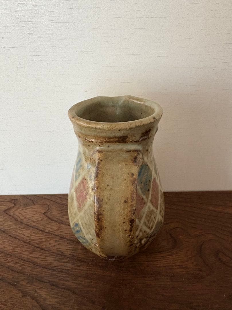 人間国宝　島岡達三　地釉縄文象嵌ジャグ　共箱　未使用品