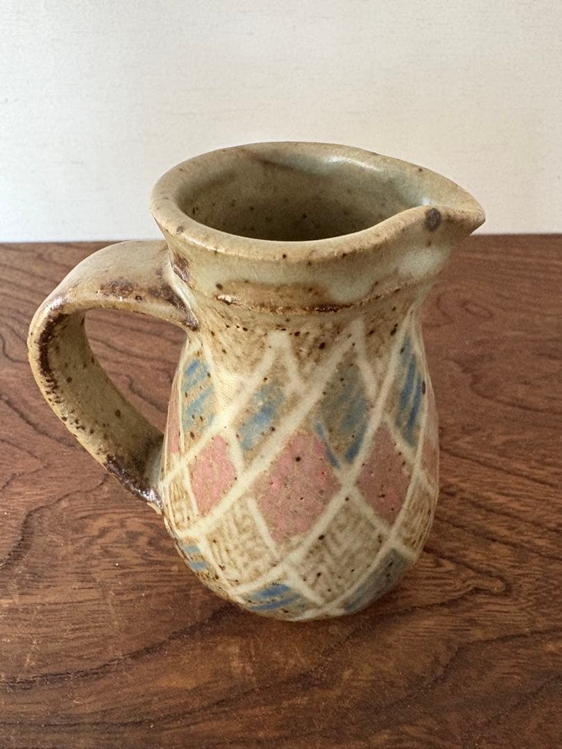 人間国宝　島岡達三　地釉縄文象嵌ジャグ　共箱　未使用品