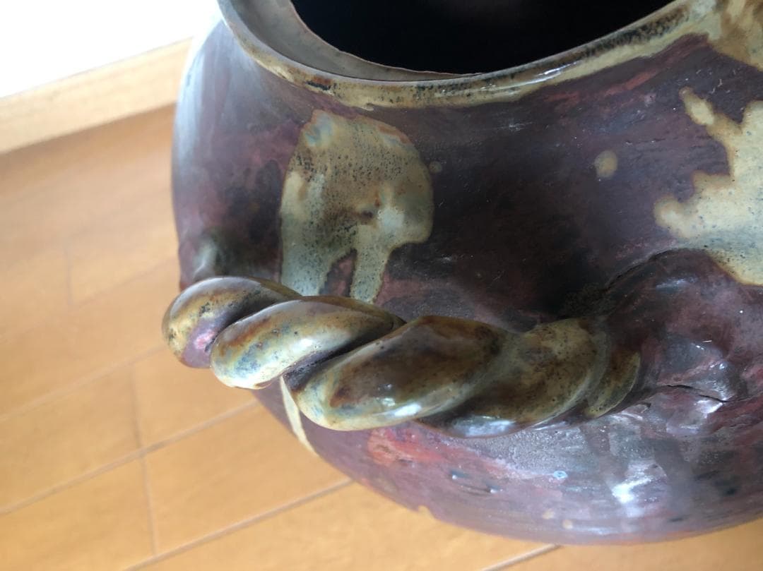 大壷　高3０cm　横幅3０cm　重量５.３ｋｇ　花瓶　壺　花器　店舗の飾りに