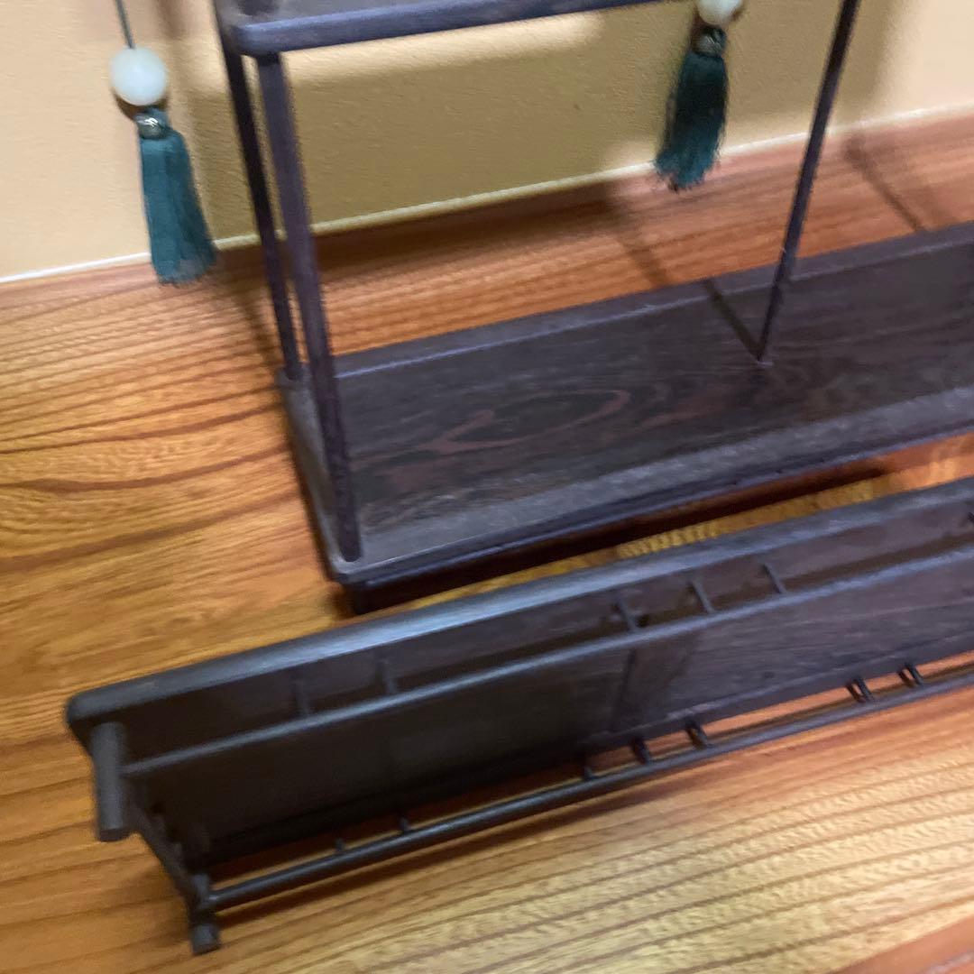 唐木 黒檀 小品盆栽飾り棚 箱卓 床の間置き台 ビンテージ品 昭和レトロ