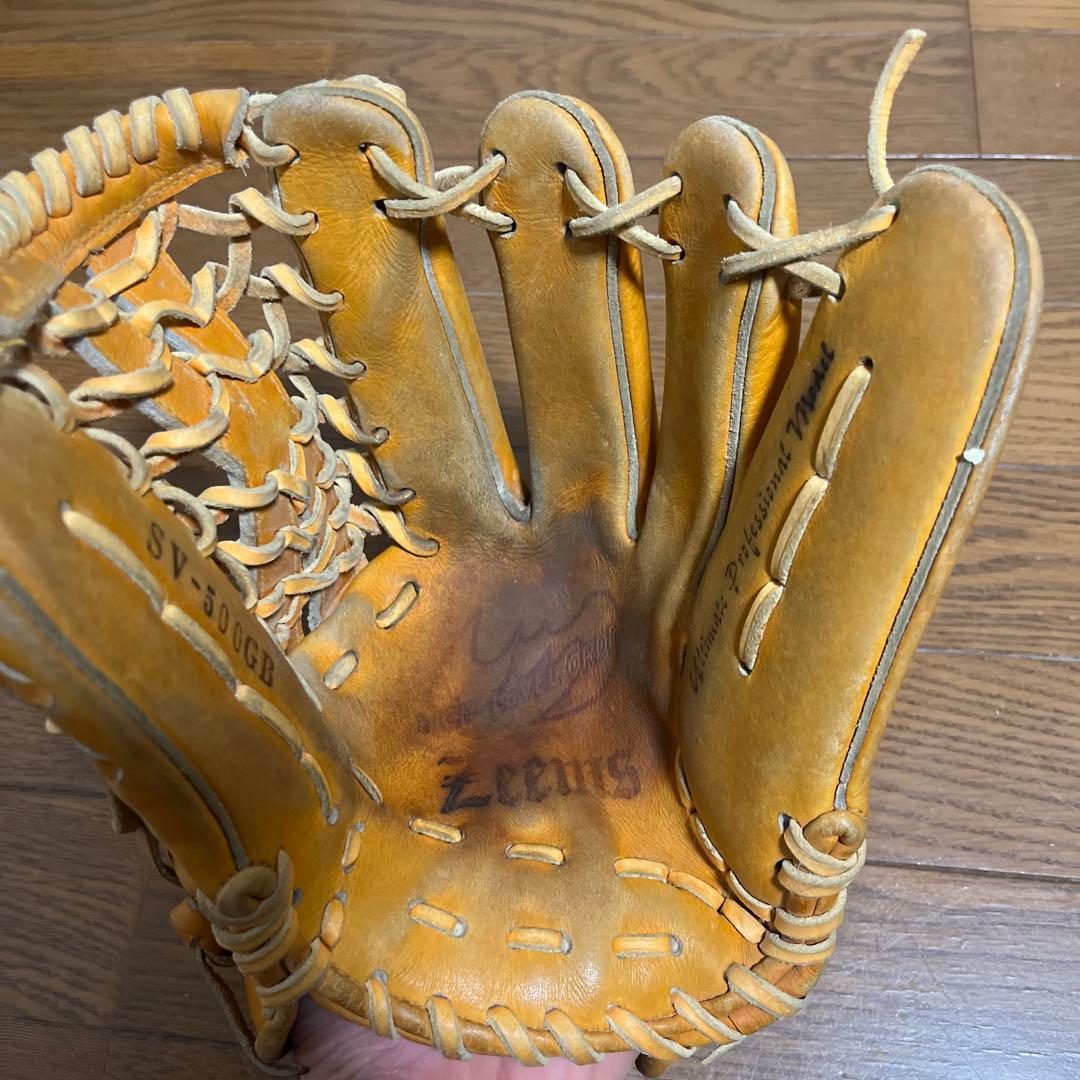 ジームス右投げ用硬式外野手グローブ ブラウン レザー