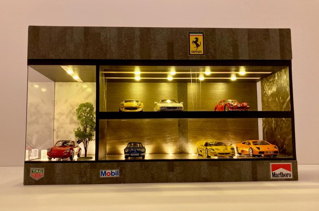 1/43仕様・リアル樹木付LW・2層式ディスプレーBOX /LED付ネオジオラマ