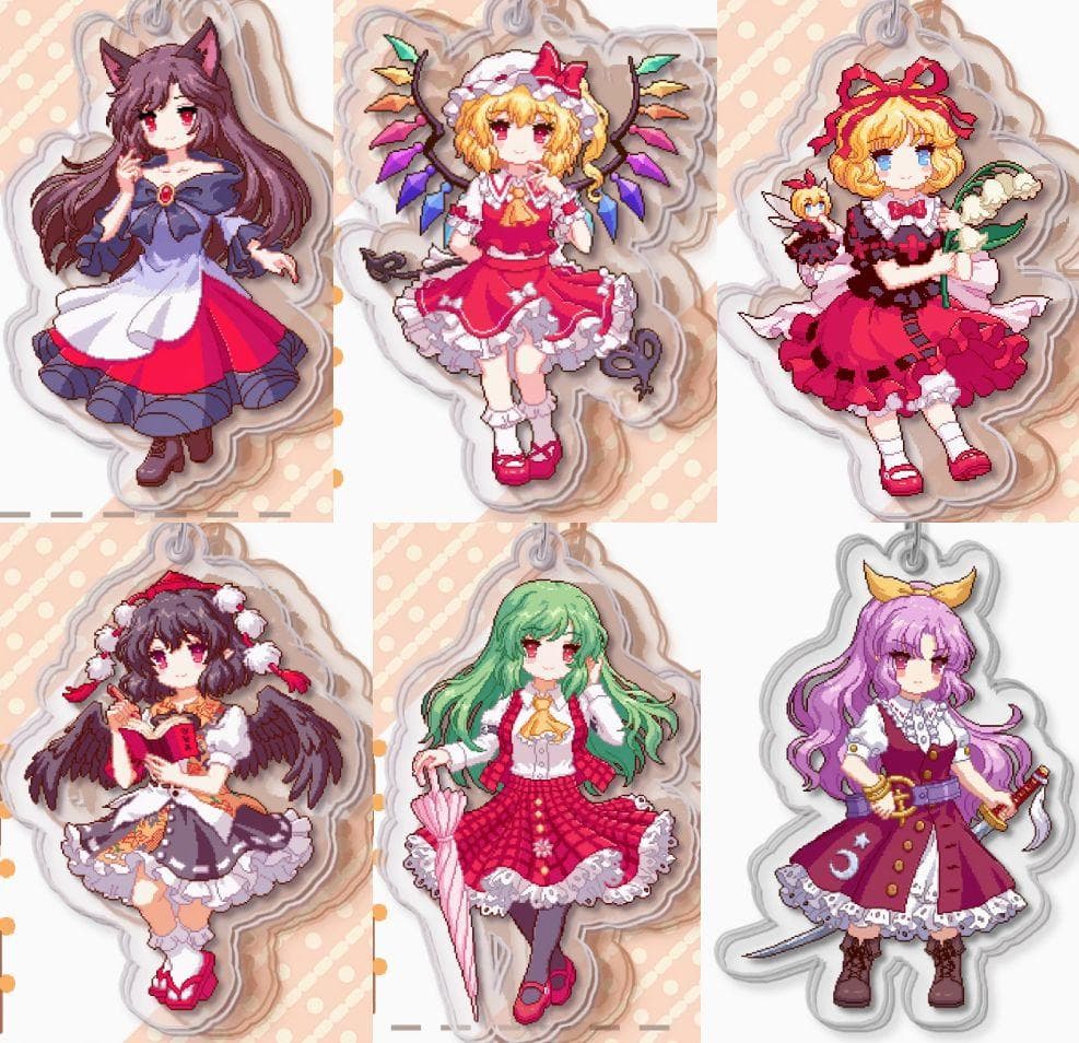 東方プロジェクト アクリルキーホルダー 43個 小傘 一輪 魂魄妖夢 幽々子