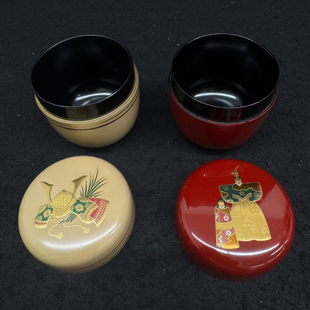 茶道具 中谷秀斉　二節句棗 共箱二重箱 共布　美品