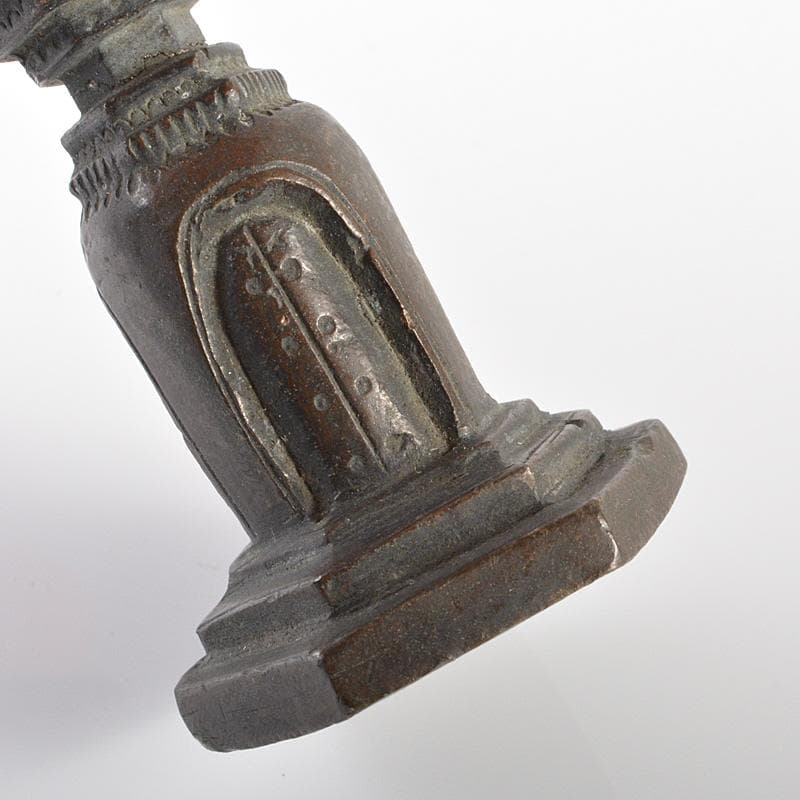 仏教美術　古銅宣徳銅　仏塔　紙鎮　置物　V　R6269