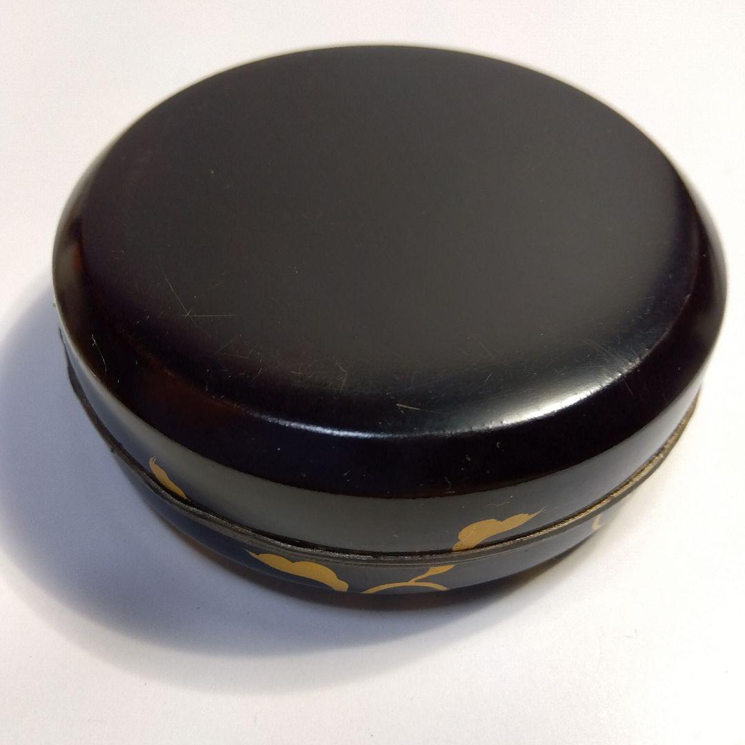 京都　蒔絵　香合　共箱　漆器　天然木　内金泊　合わせ銀輪造り