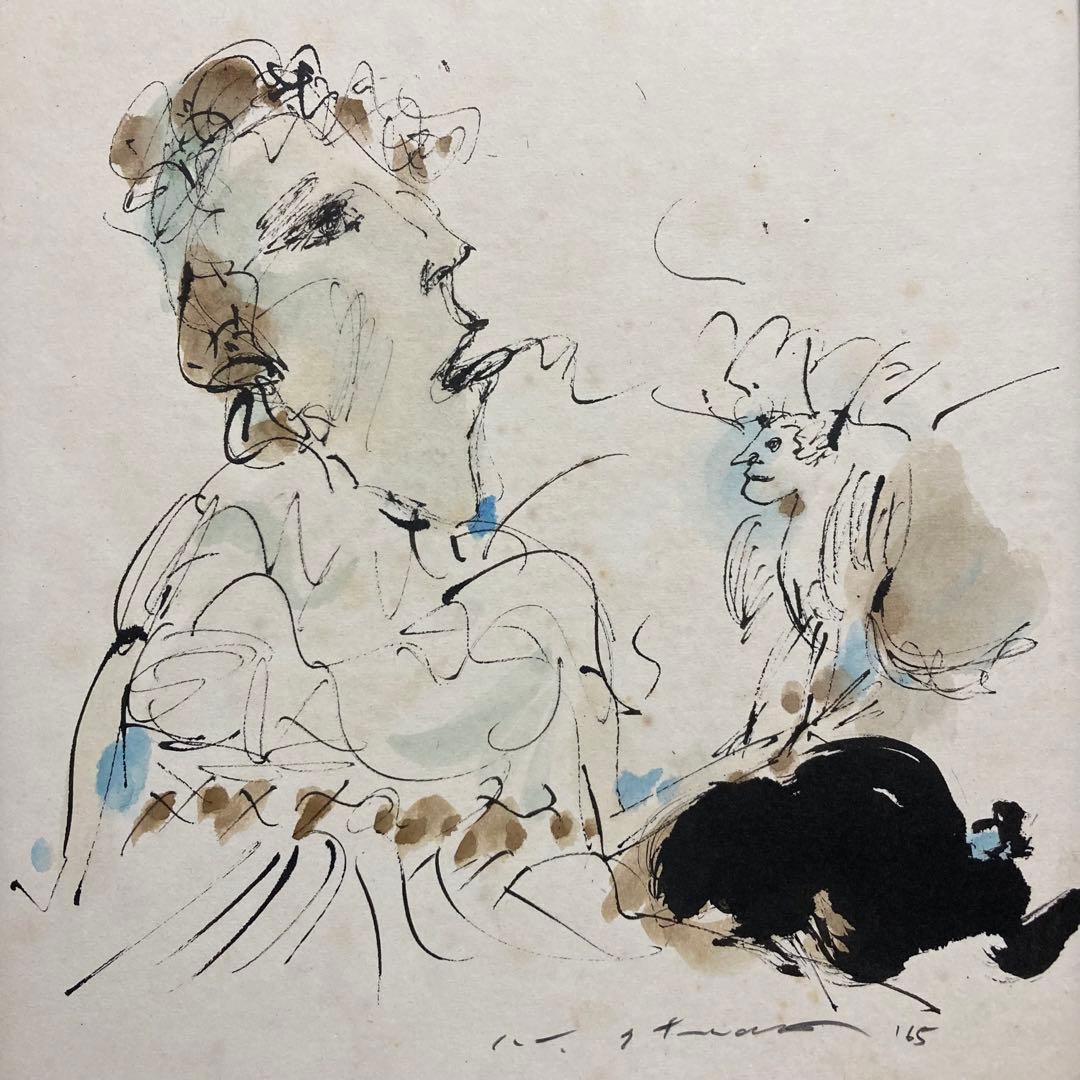 【真作保証】池田満寿夫 水彩原画 1965年 直筆サイン有り 絵画