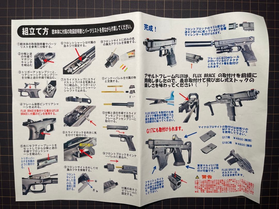 フリーダムアート製　東京マルイG17/18C用アサルトフレームFLUX+専用ホル