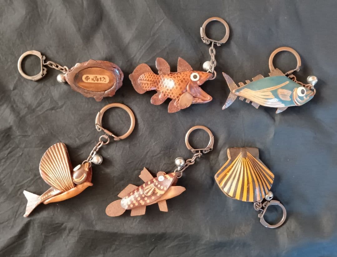 キーホルダー　本革製 魚介類など