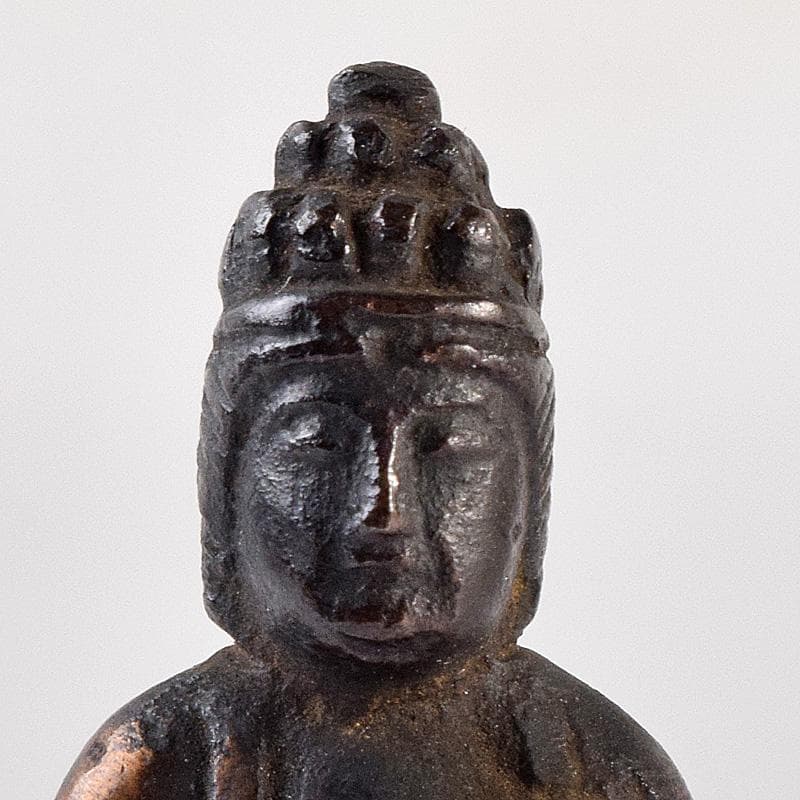 仏教美術　古銅　観音菩薩像　仏像　豆仏　懐中仏　置物　V　R8764