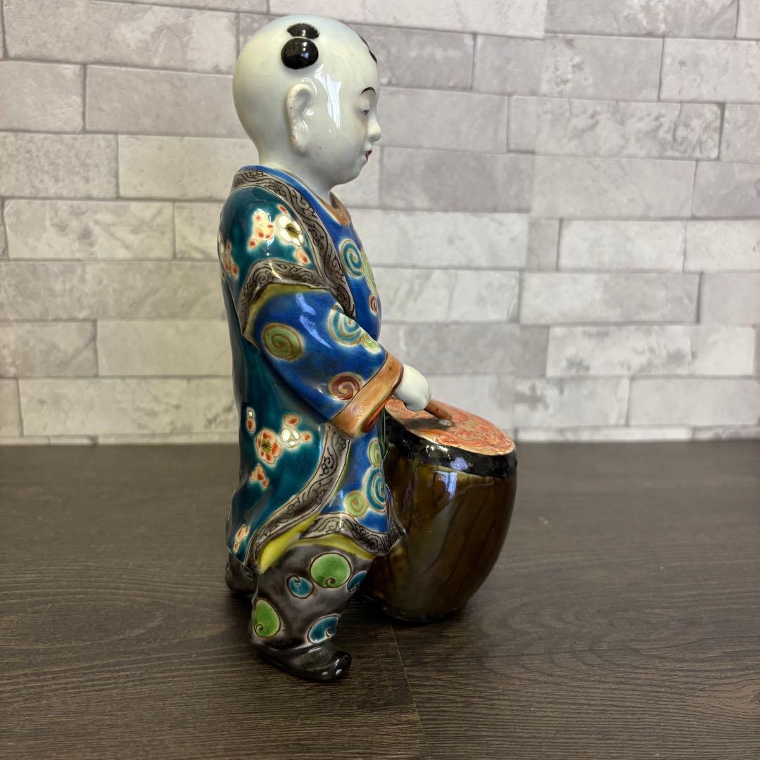 伊万里 唐子人形 置物 太鼓打 アンティーク
