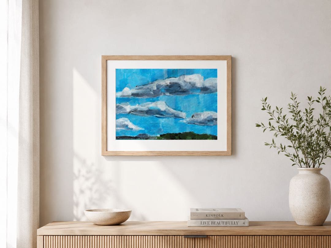 【絵画】青空の中の雲