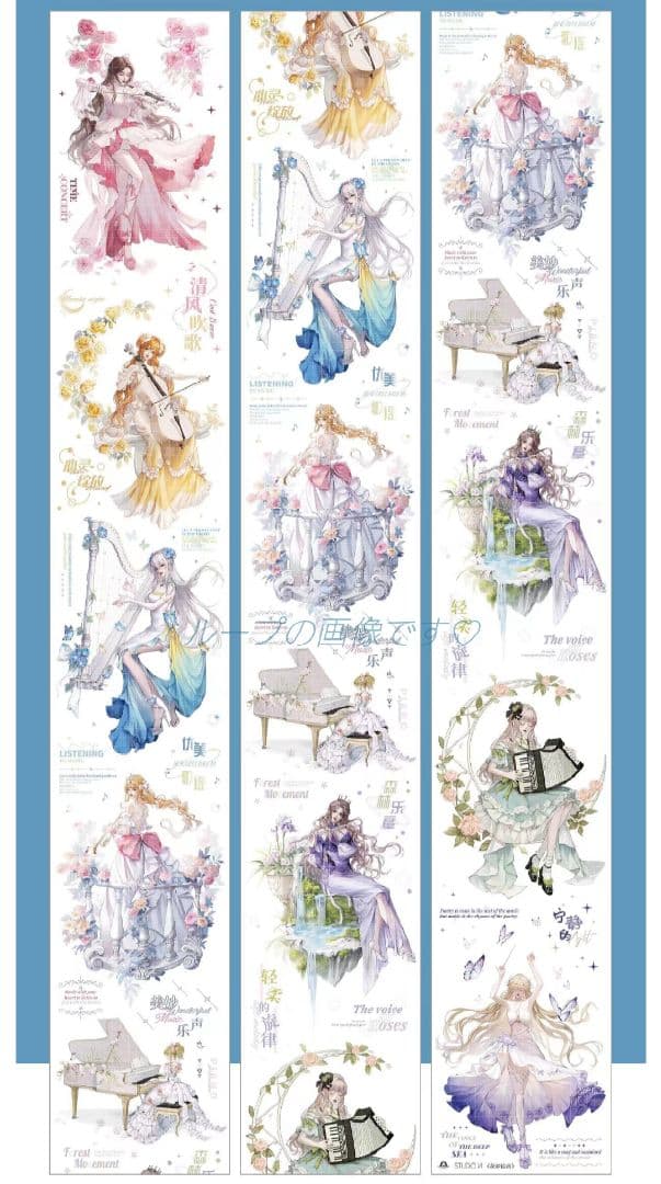 ✩のこり２✩J895＃花梦拾音(晶透)StudioⅥ切り売り海外人物マステ女の子