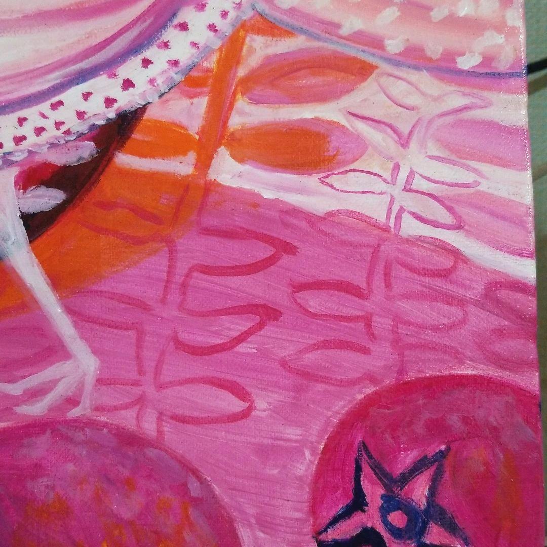 油絵　専用　小鳥さんのかくれんぼ１　見つけようとしている小鳥