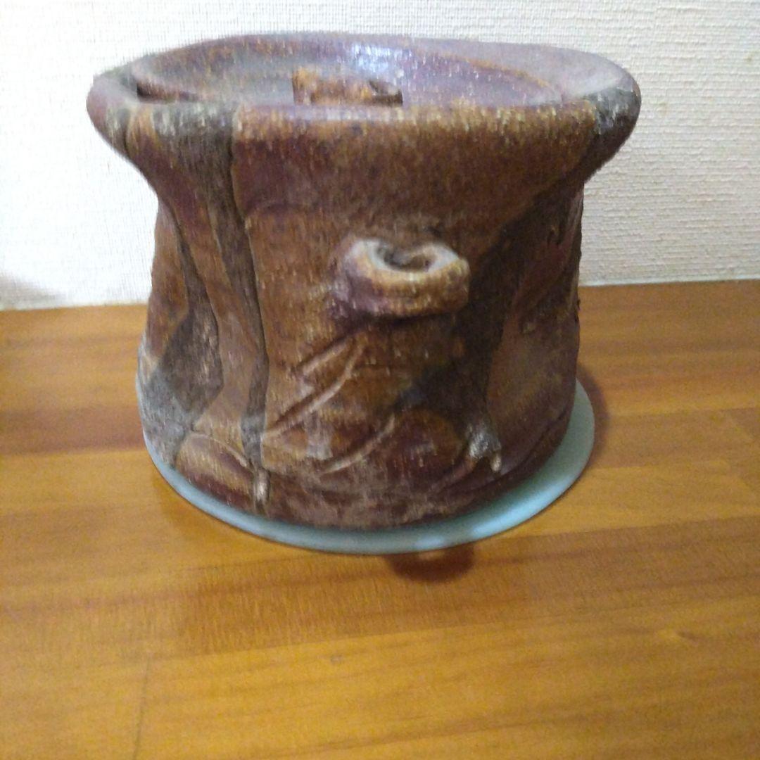 赤褐色 水指