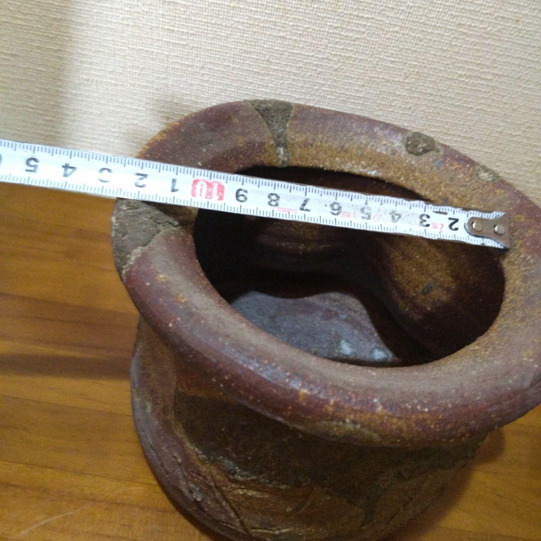 赤褐色 水指