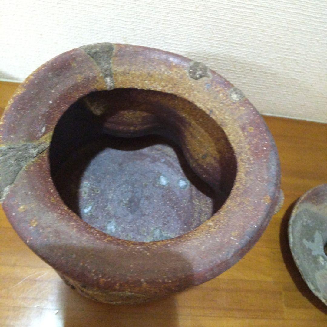 赤褐色 水指