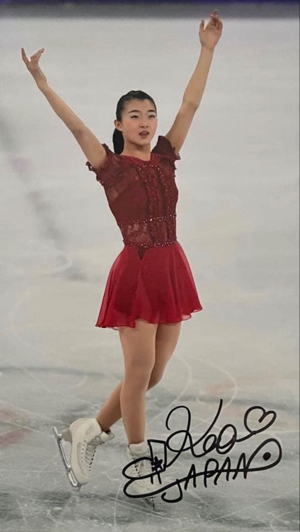 坂本花織 直筆サイン付き写真 世界女王 女子フィギュアスケート　証明書付 1枚⑪