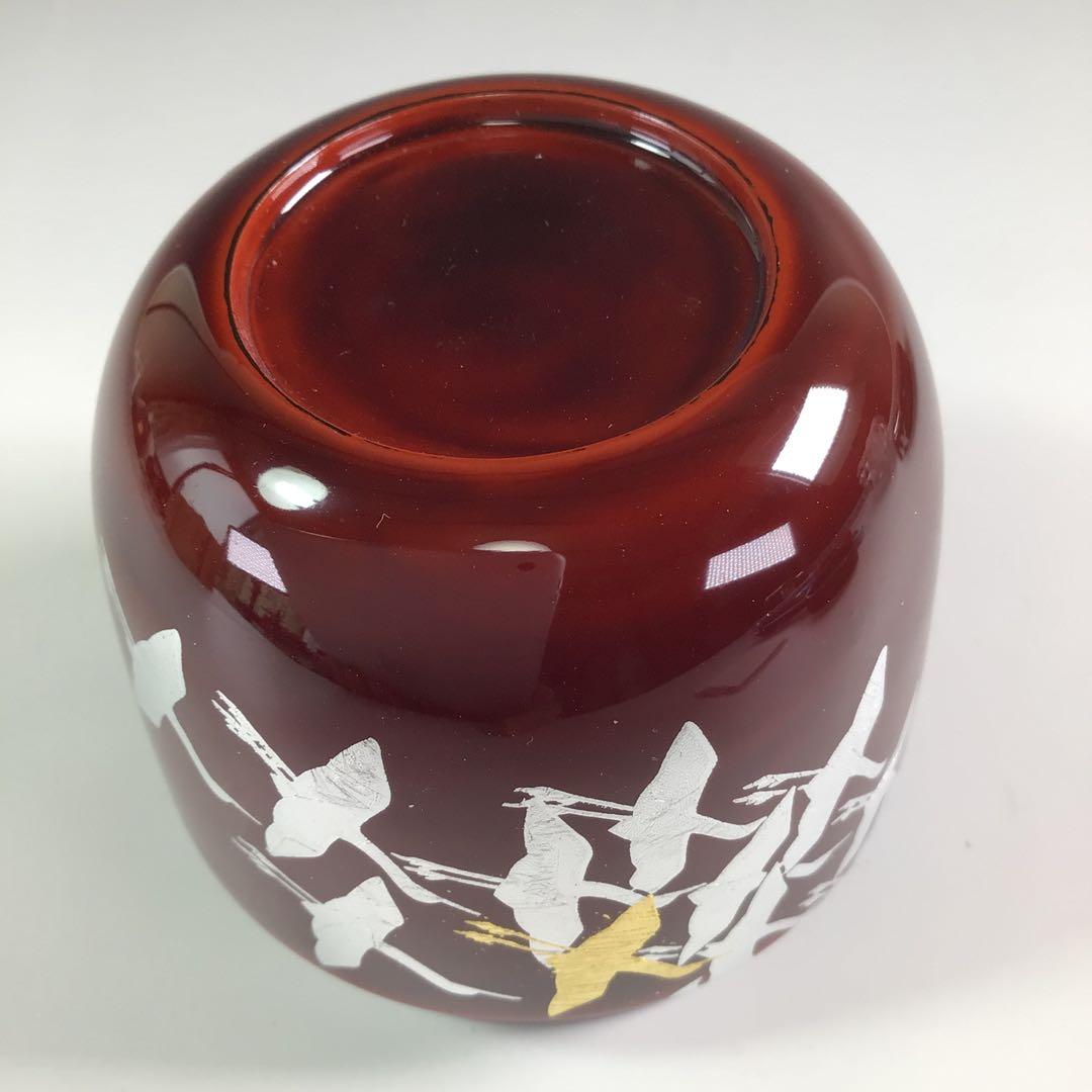 Ｒ２３９　棗　『山中塗』『工房　冴』『溜塗』『群鶴蒔絵』『中棗』　共箱　茶道具