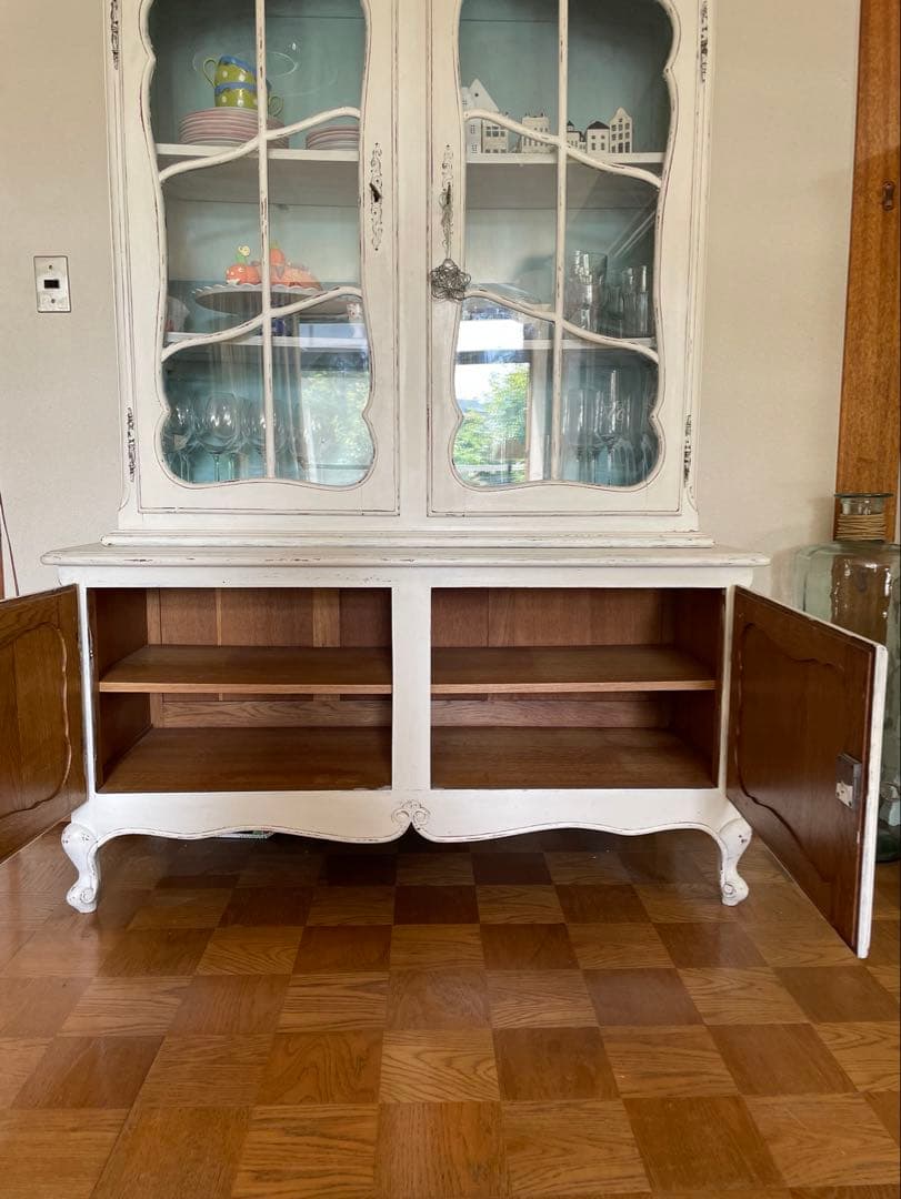 フランス アンティーク キッチンキャビネット カップボード 食器棚 ブロカント