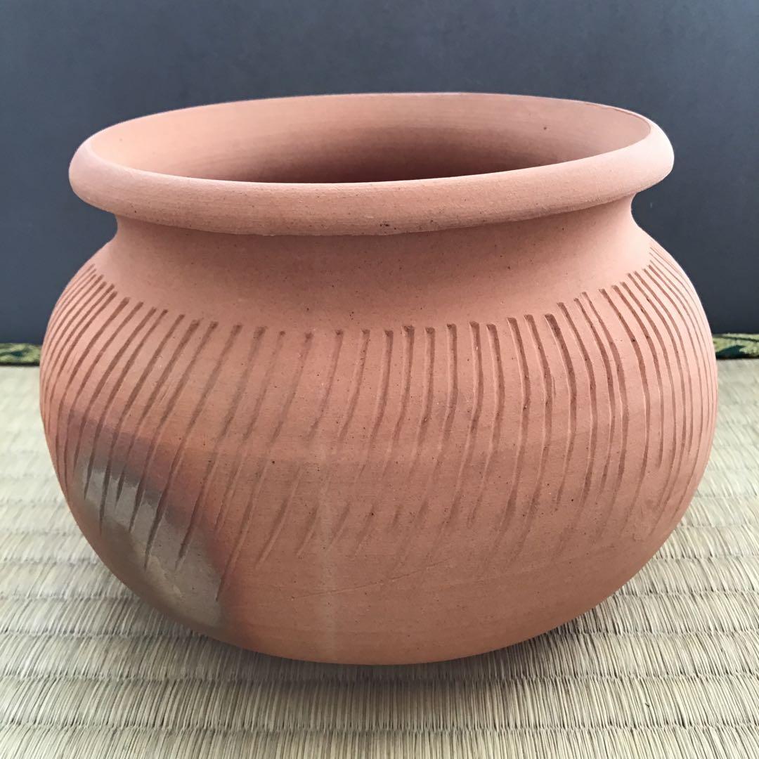 茶道具　ハンネラ建水　八幡窯　堀野証嗣作　栞　共箱　S153KS