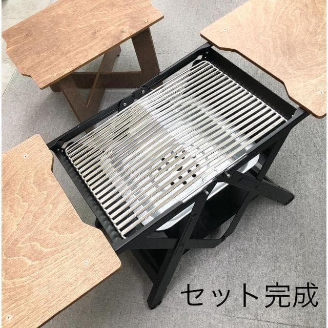 【新品】 BBQグリル &テーブル コンロ アウトドア キャンプ 幅103cm