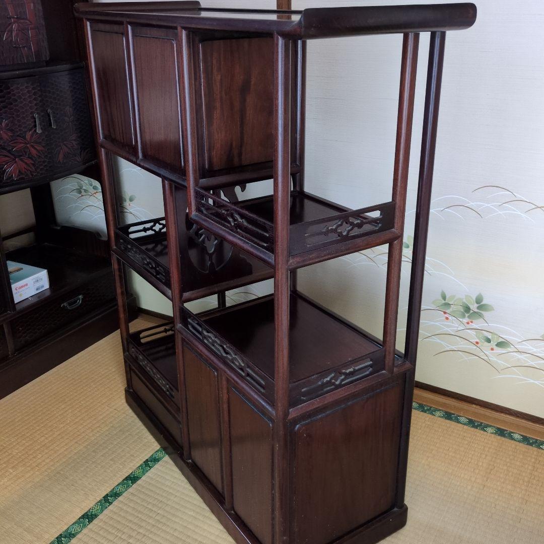 昭和レトロ 茶箪笥 シェルフ 唐木茶棚　飾り棚 アンティーク