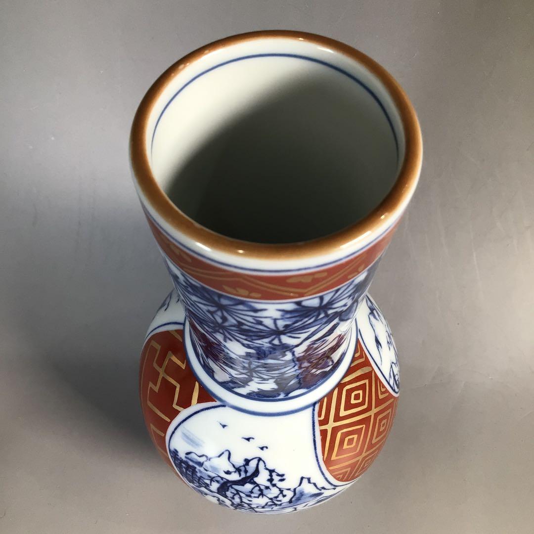 Ｎ７１　皆具　『清宝造』『染付金蘭手山水文』『水指　建水　蓋置　杓立』　共箱