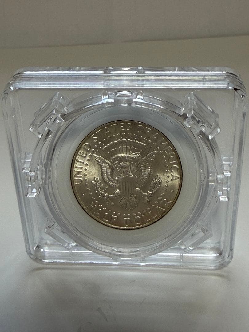 【1964年】ケネディハーフダラー銀貨1枚 ミントマークＤ【回転式ケース入り】