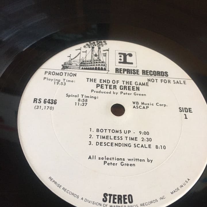 Peter Green The end of the game プロモ盤