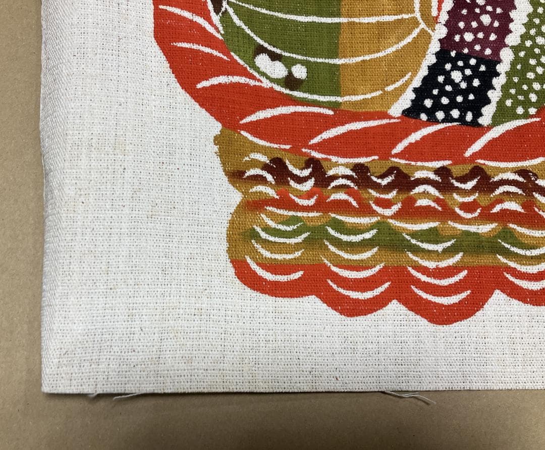柚木沙弥郎 染絵(大)　野菜かご