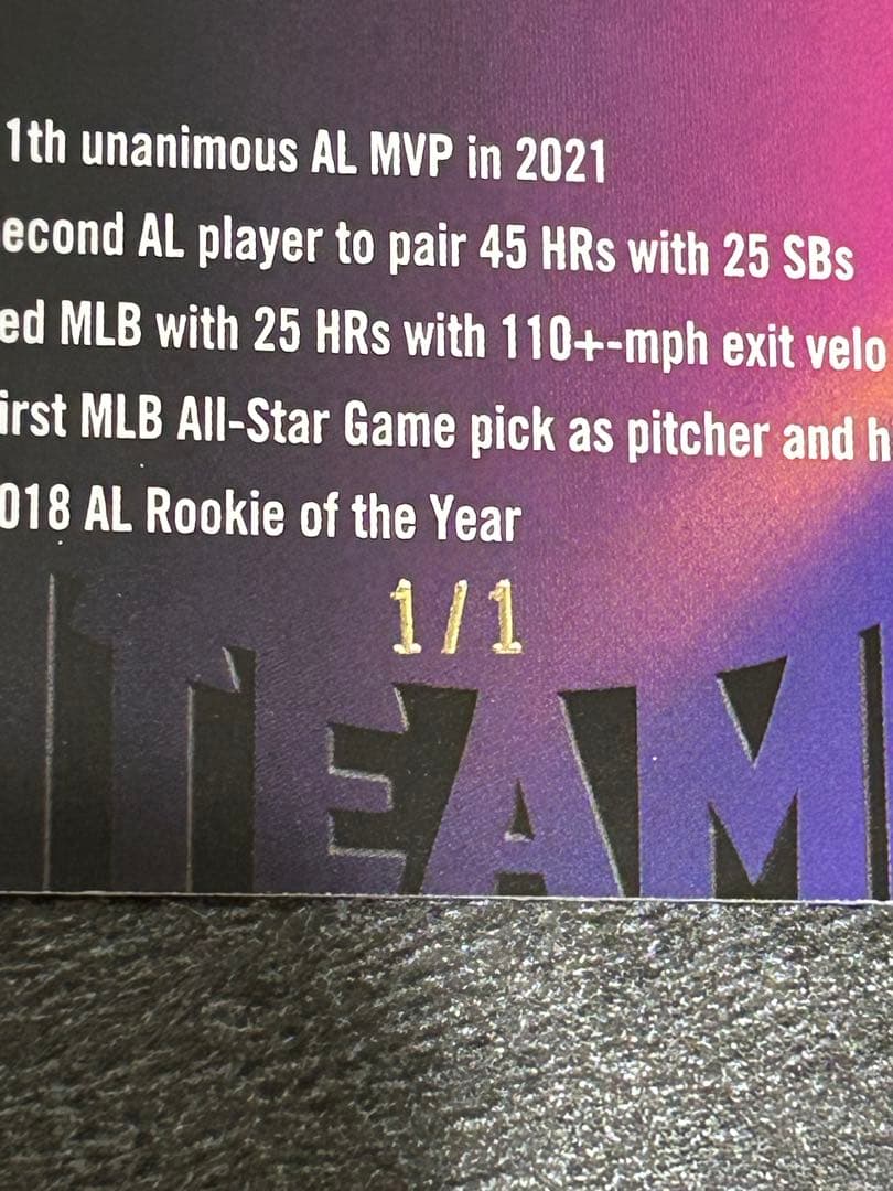 【1/1】大谷翔平 Topps stadium club BEAM TEAM