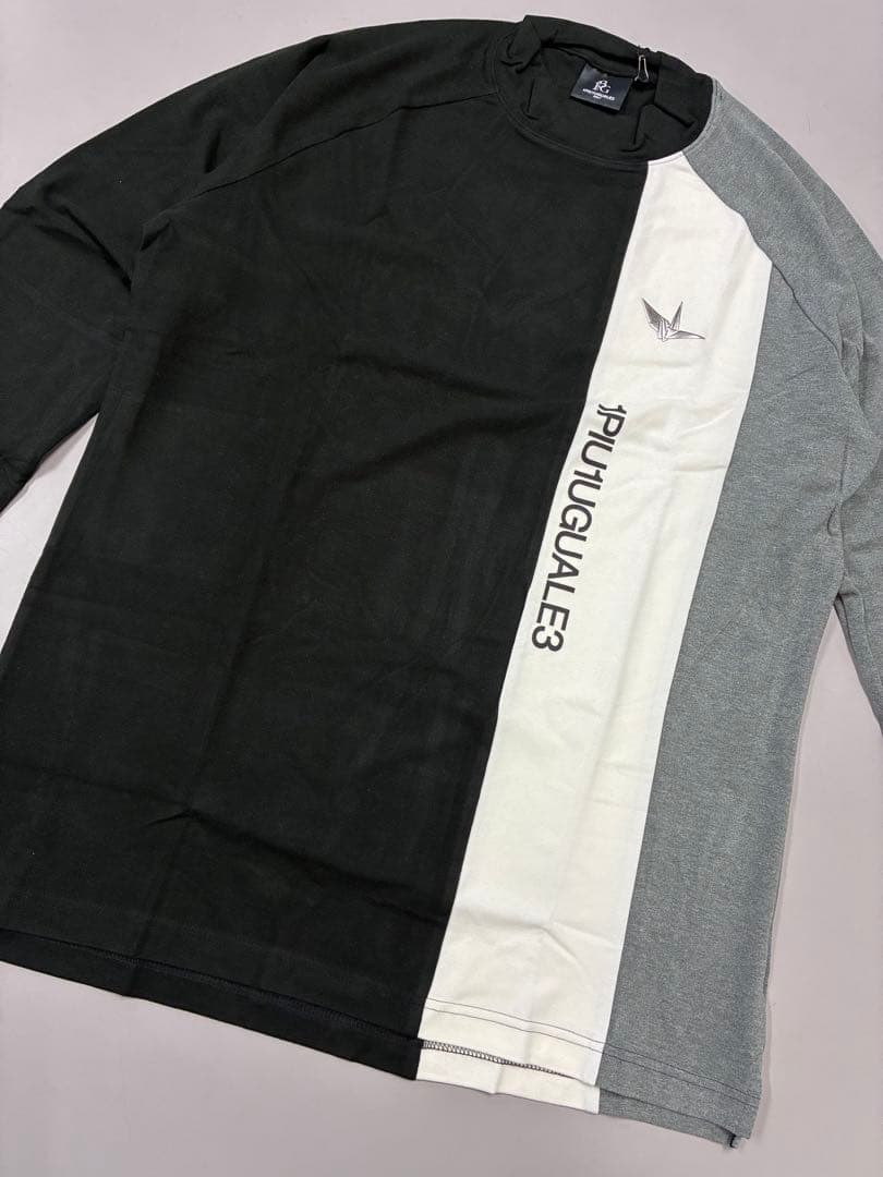 ウノピュウ L/S MOCK NECK STRIPE メンズXL 黒