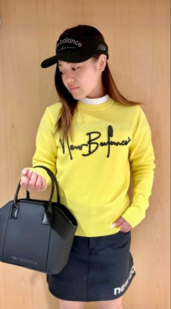 2025年山下美夢有プロ着用☆ニューバランス クルーネックニットプルオーバー