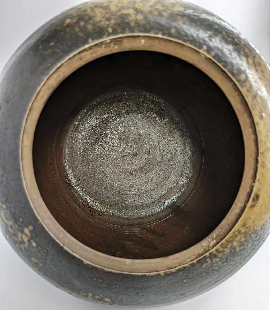 古い備前焼の水指 合箱 茶道具 茶器 抹茶 水差 食器 容器 花器 花瓶 花入