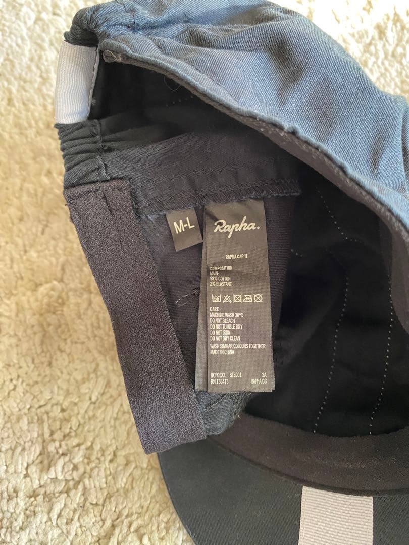 Rapha ２枚サイクルキャップ M-L ブラック/ホワイト