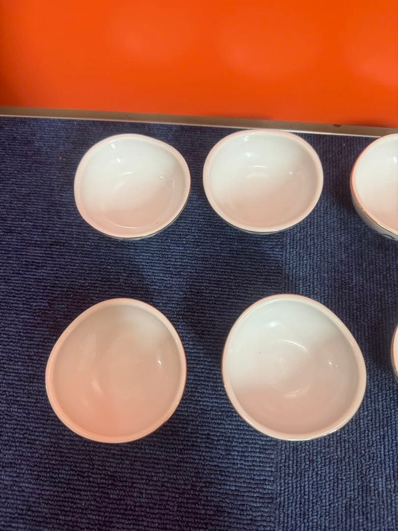 1700 深川製磁　花柄小鉢　8客　8cm 金彩