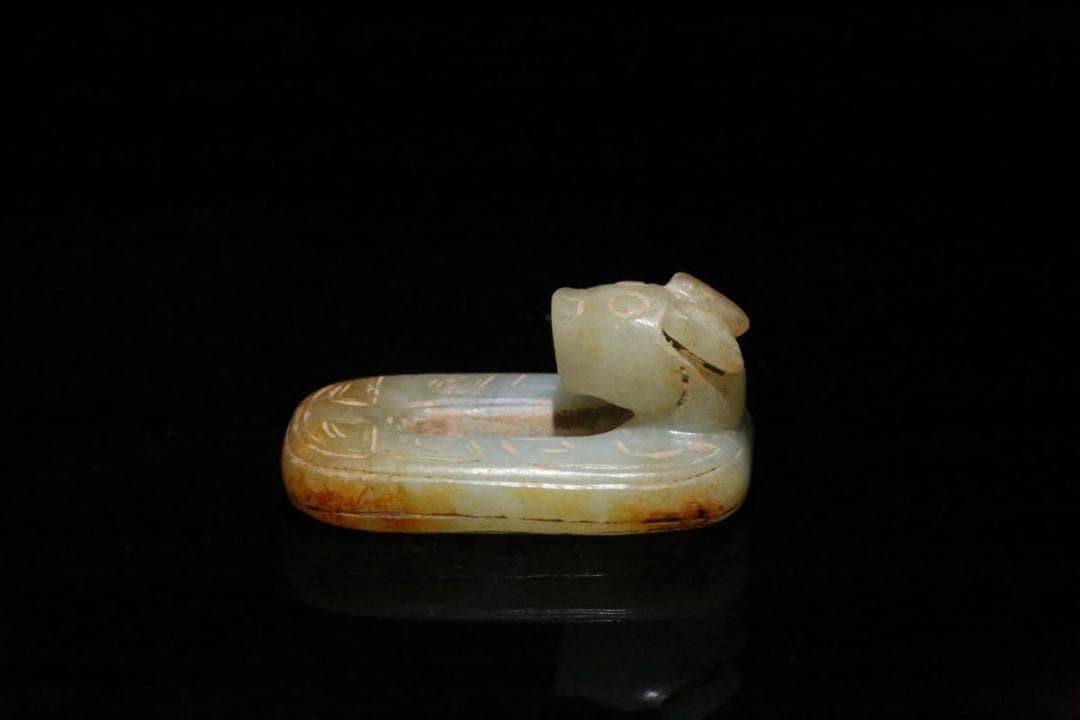 周代 神獣装身具 中国古玉老和田玉 ペンダント 骨董工艺品收藏品